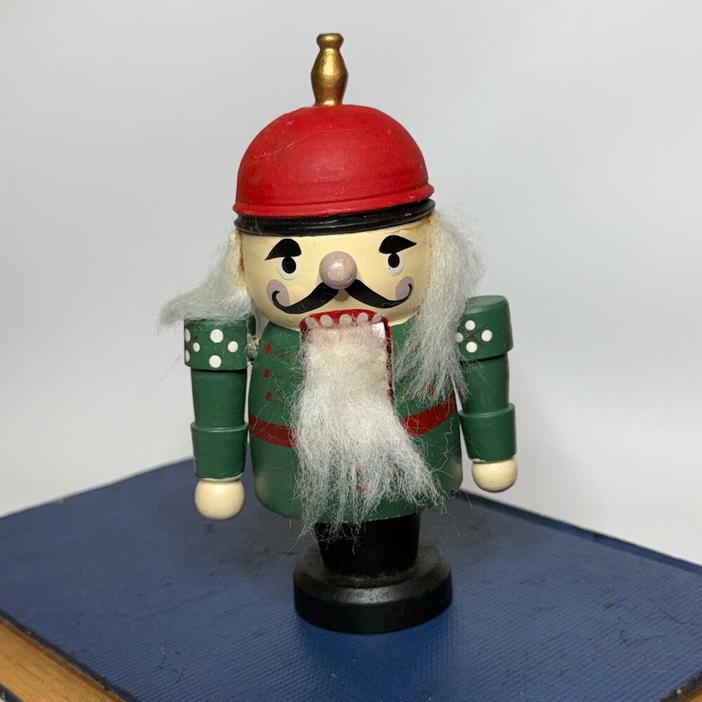 Vintage 5" Wooden Chubby Nutcracker Soldier Figurine Christmas Decor